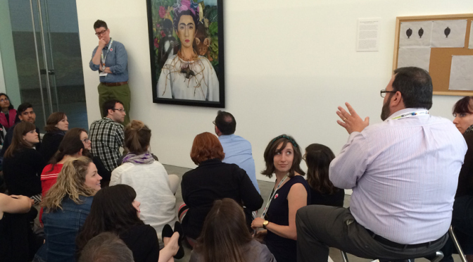 Michelle facilitating Visual Thinking Strategies (VTS discussion) at the Gallery Teaching Marathon at Museum of Contemporary Art San Diego during the National Art Education Association annual conference, March 2014.