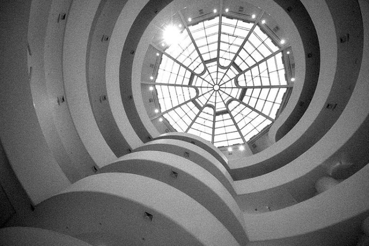 Hilla Rebay, the first director of the Guggenheim Museum, wrote to Frank Lloyd Wright asking him to build her a "Temple of Spirit." Image credit: "Guggenheim New York" by Martyn Jones at en.wikipedia. Licensed under CC BY-SA 3.0 via Wikimedia Commons - http://commons.wikimedia.org/wiki/File:Guggenheim_New_York.jpg#mediaviewer/File:Guggenheim_New_York.jpg